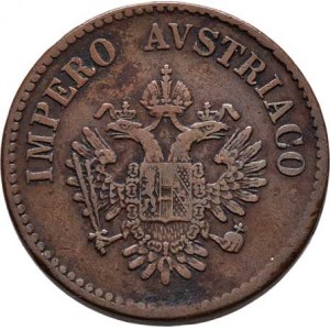 Konvenční měna, údobí let 1848 - 1857, 10 Centesimi 1852 V - menší typ, 10.839g, hr.,