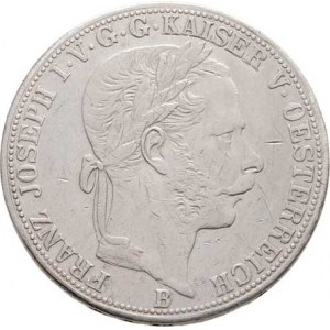 Rakouská a spolková měna, údobí let 1857 - 1892, Tolar spolkový 1866 B, 18.408g, nepatrná stopa po