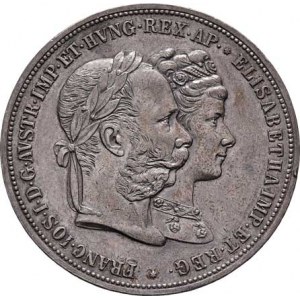 Rakouská a spolková měna, údobí let 1857 - 1892, 2 Zlatník 1879 - Stříbrná svatba, 24.627g, dr.hr.,