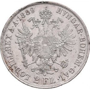 Rakouská a spolková měna, údobí let 1857 - 1892, 2 Zlatník 1889, 24.644g, hr., škr., rysky, pěkná