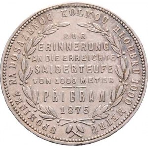 Rakouská a spolková měna, údobí let 1857 - 1892, Zlatník 1875 - Příbramský, 12.316g, stopa po oušku