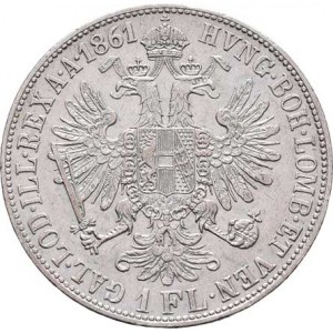 Rakouská a spolková měna, údobí let 1857 - 1892, Zlatník 1861 B, 12.300g, nep.hr., nep.rysky, pěkná