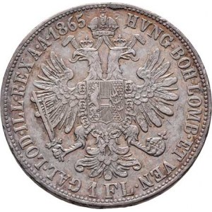 Rakouská a spolková měna, údobí let 1857 - 1892, Zlatník 1865 B, 12.288g, stopa po oušku, hrany,