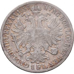 Rakouská a spolková měna, údobí let 1857 - 1892, Zlatník 1859 V - bez tečky za REX, 12.055g,