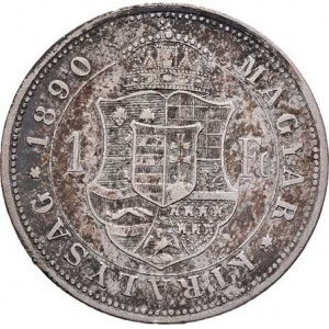 Rakouská a spolková měna, údobí let 1857 - 1892, Zlatník 1890 KB - se znakem Rijeky, 12.230g, hrana