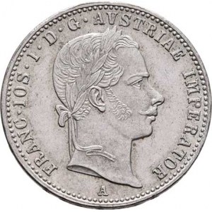 Rakouská a spolková měna, údobí let 1857 - 1892, 1/4 Zlatník 1858 A - menší ozn. nominálu, 5.352g,