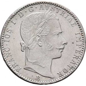 Rakouská a spolková měna, údobí let 1857 - 1892, 1/4 Zlatník 1860 B, 5.322g, nep.hr., nep.rysky, pě