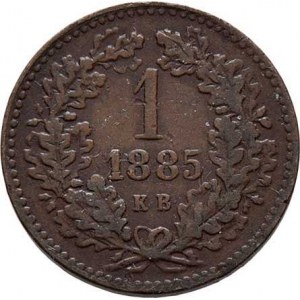 Rakouská a spolková měna, údobí let 1857 - 1892, Krejcar 1885 KB, 3.433g, dr.hr., dr.rysky, patina