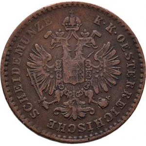 Rakouská a spolková měna, údobí let 1857 - 1892, 5/10 Krejcaru 1859 M, 1.515g, nedor., pěkná pat. R