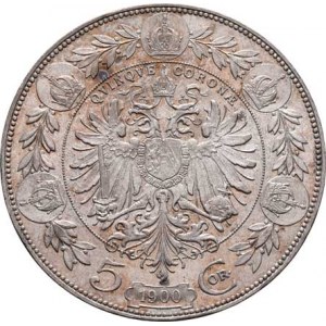 Korunová měna, údobí let 1892 - 1918, 5 Koruna 1900, 23.969g, nep.hr., nep.rysky, skvrnky,