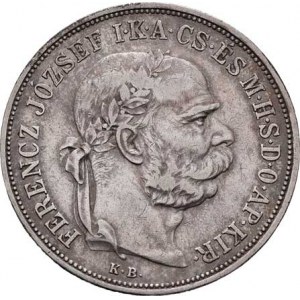 Korunová měna, údobí let 1892 - 1918, 5 Koruna 1900 KB, 23.912g, dr.hr., dr.rysky, pěkná