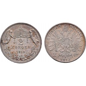 Korunová měna, údobí let 1892 - 1918, 2 Koruna 1913, 1913 KB, 9.939g, 10.103g, nep.hr.,