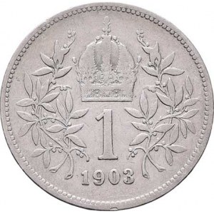 Korunová měna, údobí let 1892 - 1918, Koruna 1903, 4.872g, nep.hr., rysky, patina