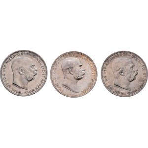 Korunová měna, údobí let 1892 - 1918, Koruna 1908 - jubilejní, 1912, 1913, 4.984g, 5.029g,