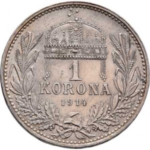 Korunová měna, údobí let 1892 - 1918, Koruna 1914 KB, 5.021g, nep.hr., nep.rysky, krásná