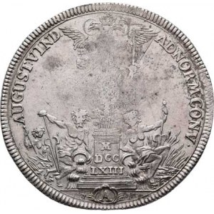 Augsburg, František I., 1745 - 1765, Tolar 1763 A - malý císařský znak, vročení na sloupu,