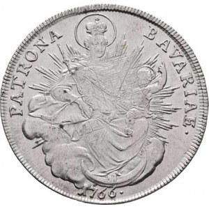 Bavorsko, Maximilian III. Josef, 1745 - 1777, Tolar 1766 - Madona, Mnichov, KM.519.1, Dav.1953,