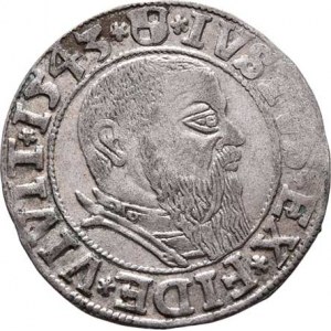 Branibory - Prusko, Albrecht, 1525 - 1568, Groš 1543, Königsberg, Sa.5077 (obr.2678), 1.992g,