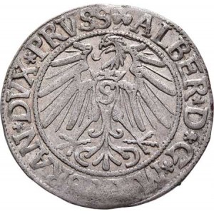 Branibory - Prusko, Albrecht, 1525 - 1568, Groš 1543, Königsberg, Sa.5077 (obr.2678), 1.992g,