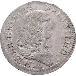 Branibory - Prusko, Friedrich Wilhelm, 1640 - 1688, 1/3 Tolaru 1670 I-L, Berlín-Liebmann, KM.376.1,