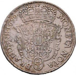 Branibory - Prusko, Friedrich III., 1688 - 1701, 2/3 Tolaru 1699 HFH, Magdeburg-Halfer, KM.613,