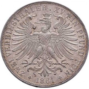 Frankfurt - město, 2 Tolar spolkový 1861, KM.365 (Ag900), 36.997g,