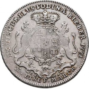 Hannau - Münzenberg, Wilhelm IX., 1760 - 1803, Tolar 1771 CLR - výtěžkový, KM.104, Dav.2288,