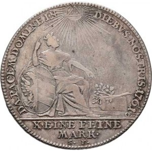 Norimberk, František I., 1745 - 1765, Tolar 1761 SF - mírový - sedící Germania, KM.335,