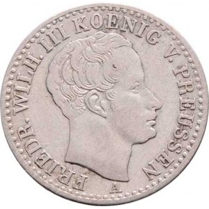 Prusko - král., Friedrich Wilhelm III.,1797 - 1840, 1/6 Tolaru 1826 A, KM.411 (Ag521), 5.166g, nep.