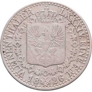 Prusko - král., Friedrich Wilhelm III.,1797 - 1840, 1/6 Tolaru 1826 A, KM.411 (Ag521), 5.166g, nep.