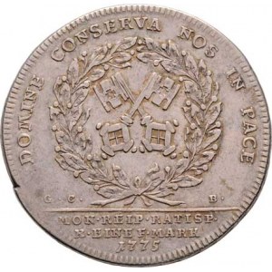 Řezno, Josef II., 1765 - 1790, Tolar 1775 GCB - portrét / znak ve věnci, KM.429,