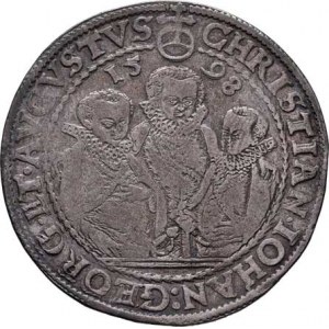 Sasko, Christian II., Joh.Georg a August, 1591 - 1611, Tolar 1598 HB, Drážďany-Hans Biener, Haupt.1