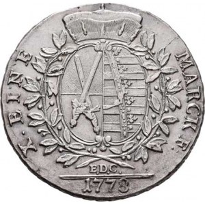 Sasko, Friedrich August III., 1763 - 1806, Tolar 1778 EDC, Drážďany, KM.992.1 (Ag833), 27.712g,