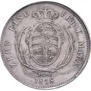 Sasko - království, Friedrich August I., 1806 - 1827, Tolar 1818 IGS, Drážďany, KM.1077 (Ag833), 27