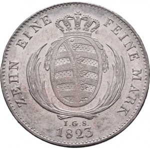 Sasko - království, Friedrich August I., 1806 - 1827, Tolar 1823 IGS, Drážďany, KM.1091 (Ag833), 27