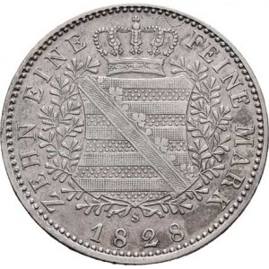 Sasko - království, Anton, 1827 - 1836, Tolar 1828 S, Drážďany, KM.1112 (Ag833), 27.881g,