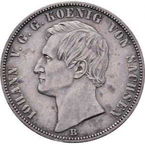 Sasko - království, Johann, 1854 - 1873, Tolar spolkový 1871 B - vítězný, KM.1230 (Ag900,