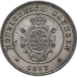 Sasko - království, Johann, 1854 - 1873, Groš 1863 B, Drážďany, KM.1219 (Ag230), 2.102g,