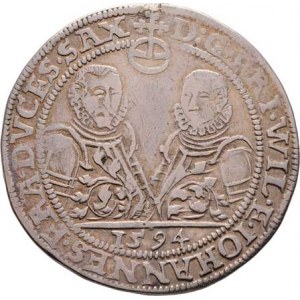 Sasko-Weimar, Friedrich Wilhelm a Johann, 1573 - 1603, 1/2 Tolar 1594, podobný jako Reim.4504, podo