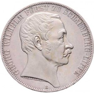 Schaumburg - Lippe, Georg Wilhelm, 1787 - 1860, 2 Tolar spolkový 1857 B - 50 let knížecího titulu,