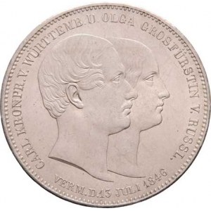 Württemberg, Wilhelm I., 1816 - 1864, 2 Tolar spolkový 1846 - sňatek korunního prince Karla