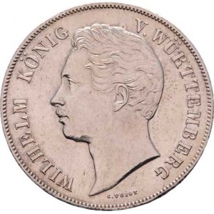 Württemberg, Wilhelm I., 1816 - 1864, 2 Gulden 1850, KM.595 (Ag900), 21.188g, nep.hr.,