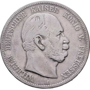 Prusko, Wilhelm I., 1861 - 1888, 5 Marka 1876 C, Cleve, KM.503 (Ag900), 27.446g,
