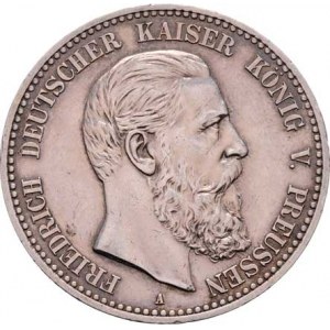 Prusko, Friedrich III., 1888, 5 Marka 1888 A, KM.512 (Ag900), 27.755g, nep.hr.,