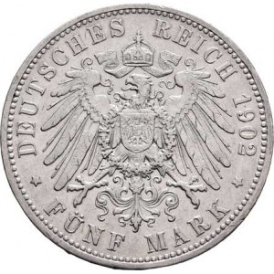 Prusko, Wilhelm II., 1888 - 1918, 5 Marka 1902 A, Berlín, KM.523 (Ag900), 27.650g,
