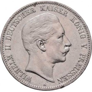 Prusko, Wilhelm II., 1888 - 1918, 5 Marka 1904 A, Berlín, KM.523 (Ag900), 27.665g,