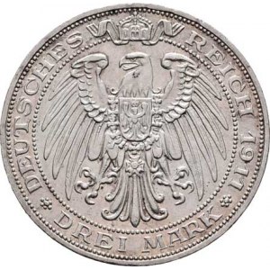 Prusko, Wilhelm II., 1888 - 1918, 3 Marka 1911 A - Universita Vratislav, KM.531