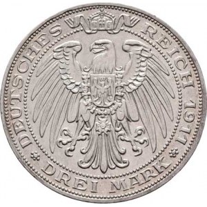 Prusko, Wilhelm II., 1888 - 1918, 3 Marka 1911 A - Universita Vratislav, KM.531