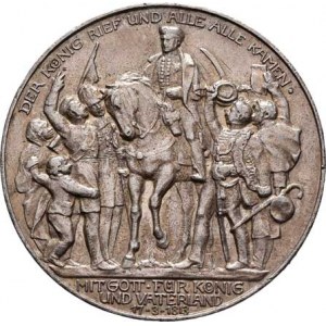 Prusko, Wilhelm II., 1888 - 1918, 3 Marka 1913 - král zavolal, Berlín, KM.534 (Ag900),