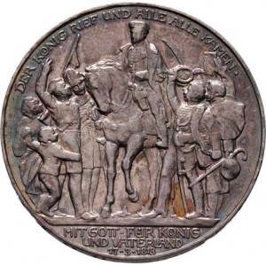 Prusko, Wilhelm II., 1888 - 1918, 3 Marka 1913 - král zavolal, Berlín, KM.534 (Ag900),